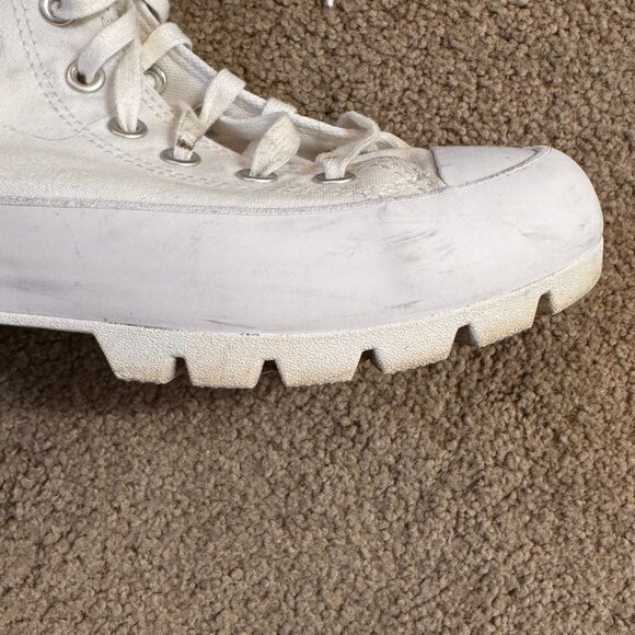 Converse All‎ Star Womens Chunky Platform Sneakers 7.5 White Canvas Rubber - Picture 5 of 6